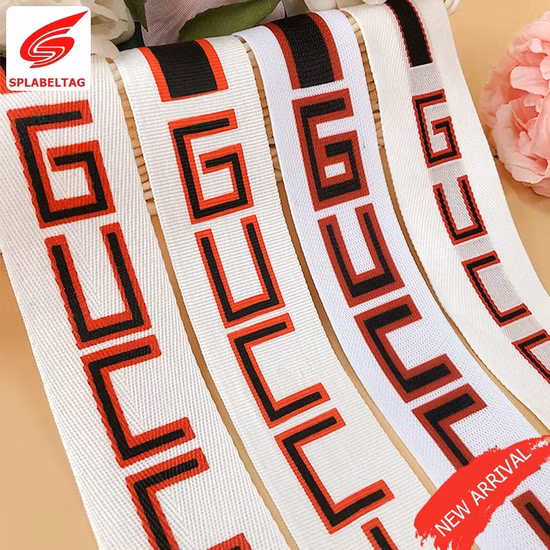 Impressão personalizada de tecido de algodão de seda acetinada fita de gorgorão impressa personalizada com logotipo